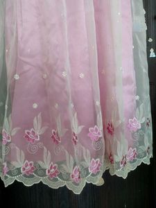 Pink Floral Overlay Princess Dress