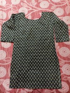 Chikankari Embroidered Black Short Kurti