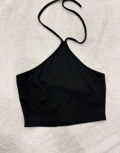 Black Halter Tie Top