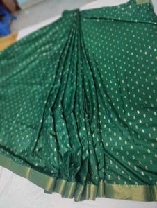 Dark Green Heavy Look Festival Saree