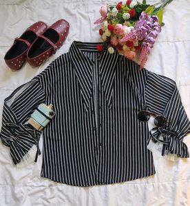 Striped Blouse with Unique Sleeves