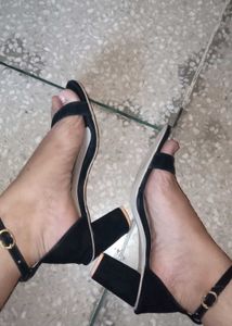 Black Block Heel Sandals