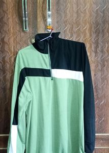 Gritstones High Neck T-shirt With Half Zipper
