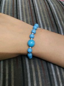 Blue Beaded Stretch Bracelet