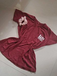 Cute 'Babe' Tee with scrunchie