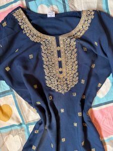 Elegant Navy Blue Ethnic Kurti