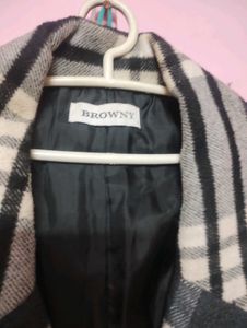 Plaid Wool Blend Coat