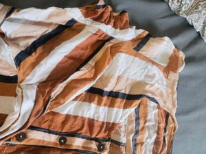 Striped Button-Front Dress