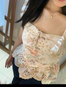 Floral Lace Peplum Tank Top