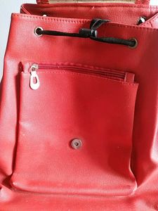 Burberry Red Leather Backpack