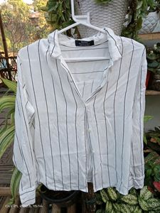 Bershka Striped Button-Down Shirt