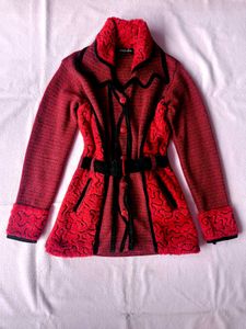 Crimson Gothic Christmas Coat/Sweater/Cardigan