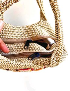 Jute Look Hand Woven Beautiful Bag