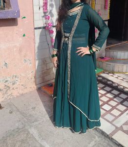Green Embellished Lehenga Choli