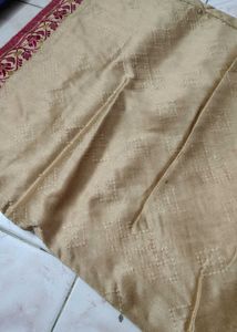 Cream and Pink Saree