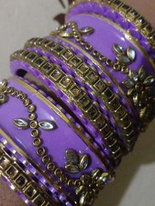 Purple &amp; Gold Indian Bangles
