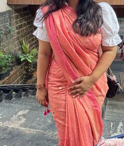 Elegant Peach Saree