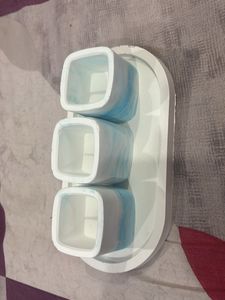 Tray And 3 Candle Holder