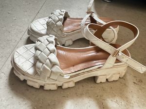 Braided Detail Buckle Decor Ankle Strap Platform