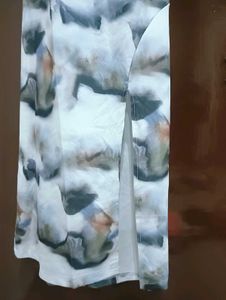 Marble Print Slit Dress