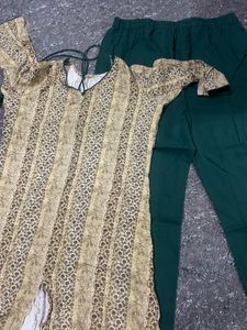 Green Kurti Pant Set