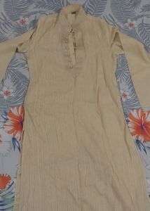 Cream Colour Men&#39;s Collared Kurta