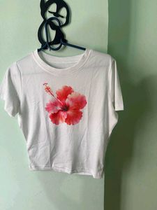 Basic Flower Print Crop Top