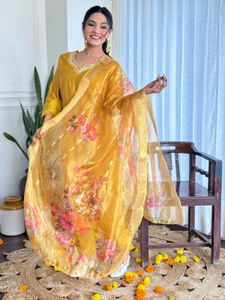 Beautiful Yellow Roman Silk Suit Sale