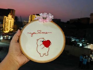 Cute Embroidered Hoop Art