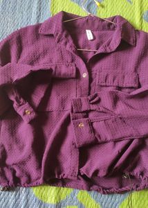 Purple Cropped Blouse