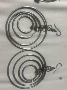 Silver Beaded Hoop Earrings✨