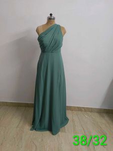 Elegant Sage Green One-Shoulder Gown