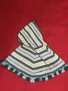 Vintage Knitted Hooded Poncho