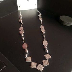 Silver Tone Geometric Necklace