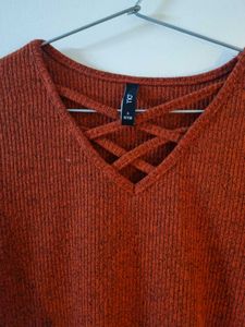 Rust Criss Cross Neck Top