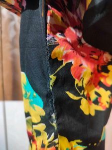 Black Floral Print Gown