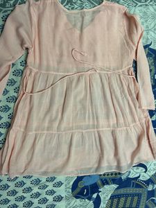 Peach Chikankari Kurti