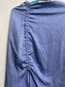 Satin A-line baby Blue Skirt