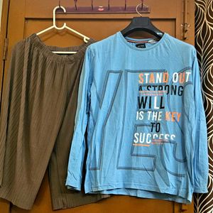 Blue Printed Top+ Free Plazzo