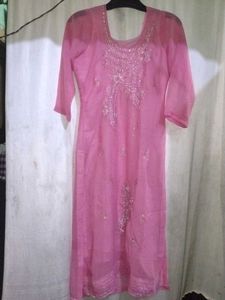 Pink Embroidered Kurta😘
