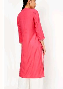 Coral Embroidered Tunic Top