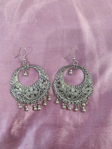 Silver Boho Chandelier Earrings