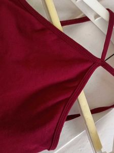 Maroon Halter Crop Top