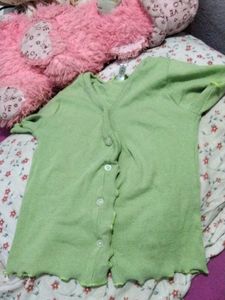 Cute Green women stretched crop top