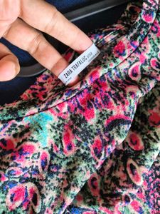 Zara Trafaluc Floral slightly glittered dress