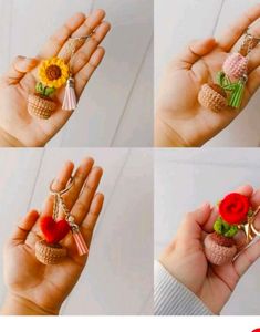 Mini Flower With Pot Keychain (Any One)