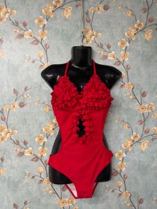 Red Floral Swimsuit