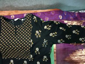 Floral &amp; Geometric Print Kurti - UsedOnly 4-5 Time