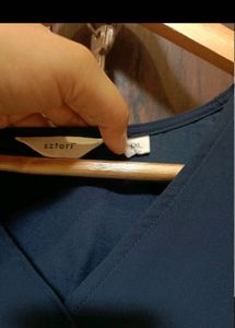 Navy Blue Wrap Dress plus size