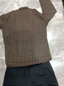 Checked Casual Shirt with black trouser